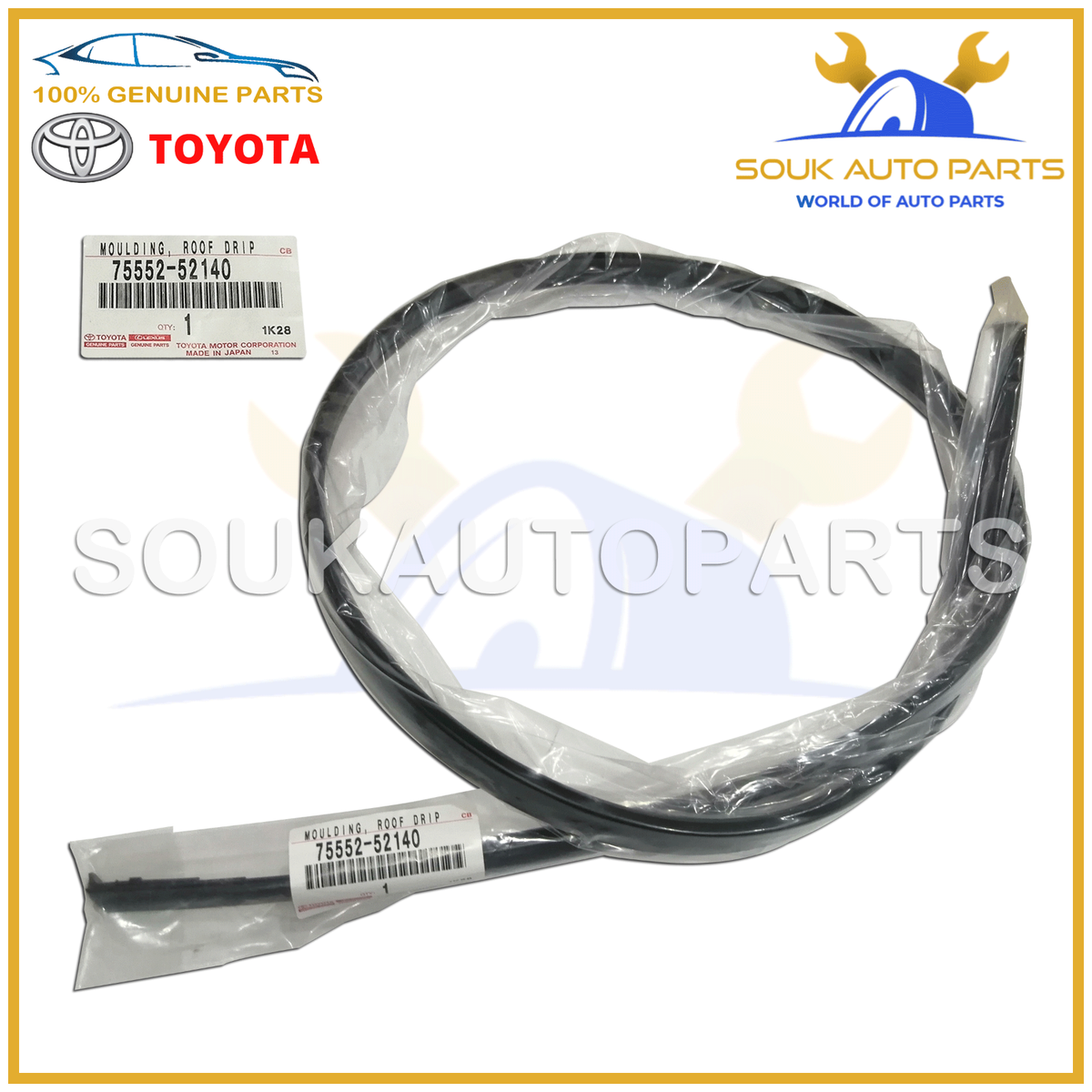 75552-52140 Toyota GENUINE MOULDING, ROOF DRIP SIDE FINISH, LH