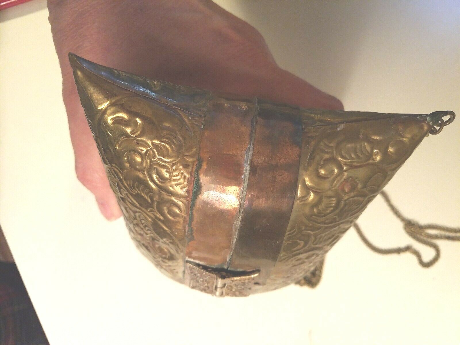 BRASS COPPER Metal RECTANGULAR Handbag Purse EVEN… - image 2