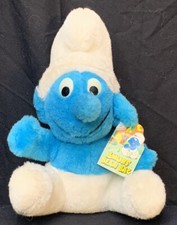 Schleich Peyo 1980 VINTAGE 8 Smurf Bean Bag Plush Toy VTG