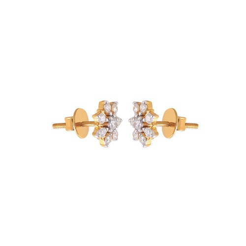 0,64 Cts Runde Brilliant Cut Natürliche Diamanten Ohrstecker In 750 18K Gelbgold - Picture 3 of 3