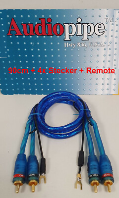 AUDIOPIPE Cinchkabel Chinch 4x Stecker 2-fach abgeschirmt + Remote 90cm