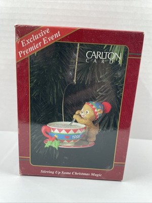 Carlton AG Ornament Stirring Up Some Christmas Magic 1996 Cup of Tea Egg Nog K1
