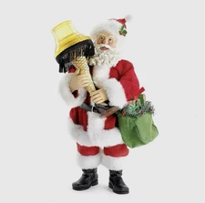 Kurt Adler 10"Leg Lamp Fabric Santa with Light “Christmas Story Trademark”