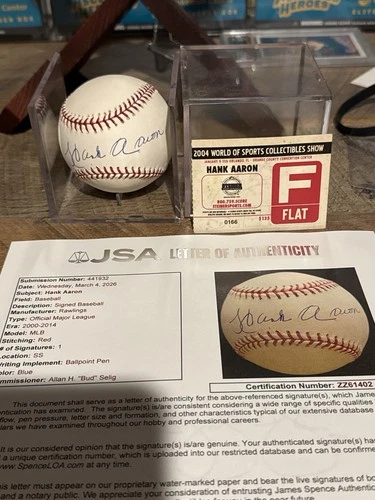 + Hank Aaron Signed BOLD Auto Autograph Rawlings  Baseball JSA Rare Beauty!