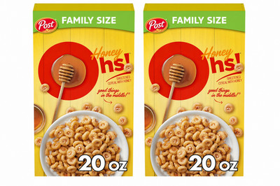 Pack of 2 Honey Family Size Cereal, Sweetened Honey Cereal, Crunchy 20 Oz each