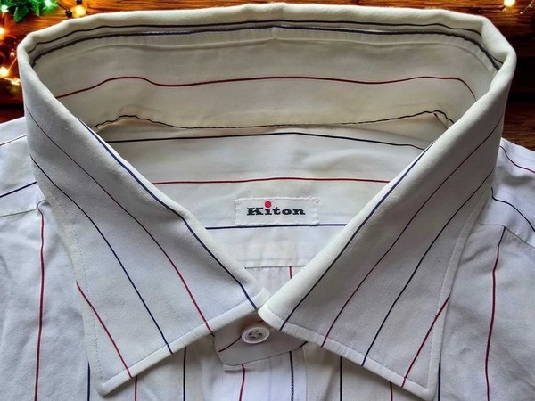 Men Kiton Shirt White Cotton 42