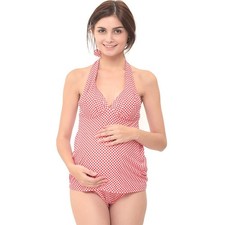 Maternity Tankini Set with Bottoms, Comfortable Two-Piece Maternity Swimwear