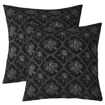 Adults Gothic Throw Pillow Covers 16''x16'' Set of 2 Soft Vintage Rose Decorati...