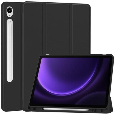for Samsung Galaxy Tab S9 FE 10.9 Case Tri-fold Pen Slot Cover - Black