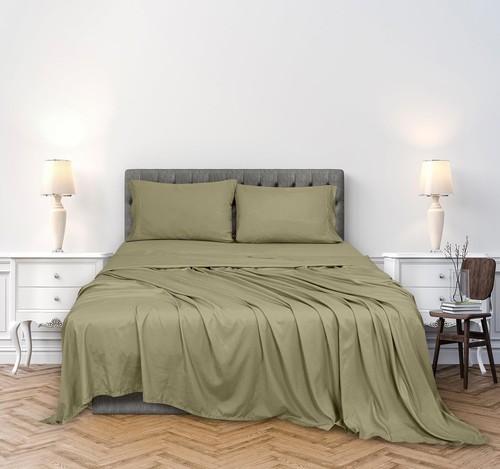 300 Fadenzahl 100 % Langstapelig Gekämmte Baumwolle Laken Set - 4 Stück Komplettes Bett... - Bild 2 von 9
