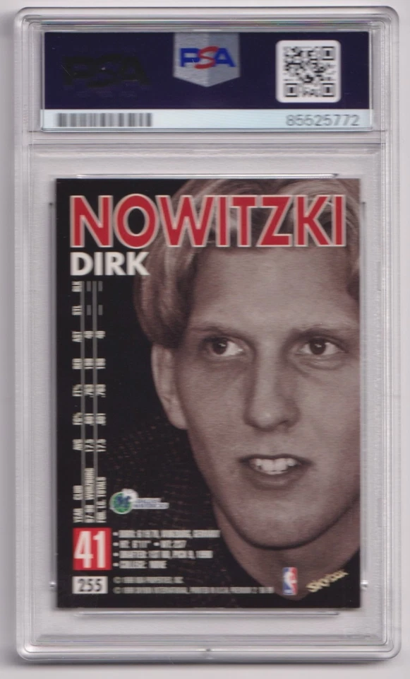 1998 Skybox Premium Dirk Nowitzki Rookie Card RC Signed AUTO PSA DNA COA Mavs - Image 2 of 2