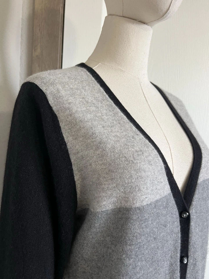 APT. 9 100% чистый кашемир женщин кардиган свитер размер большой серый и черный - Изображение 4 из 4