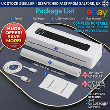 Portable Wireless A4 Inkless Printer for Phone Laptop Android iOS Home Office