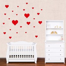 Removable Beige Heart Wall Decals   97 PCS Vinyl Stickers  Aesthetic Peel