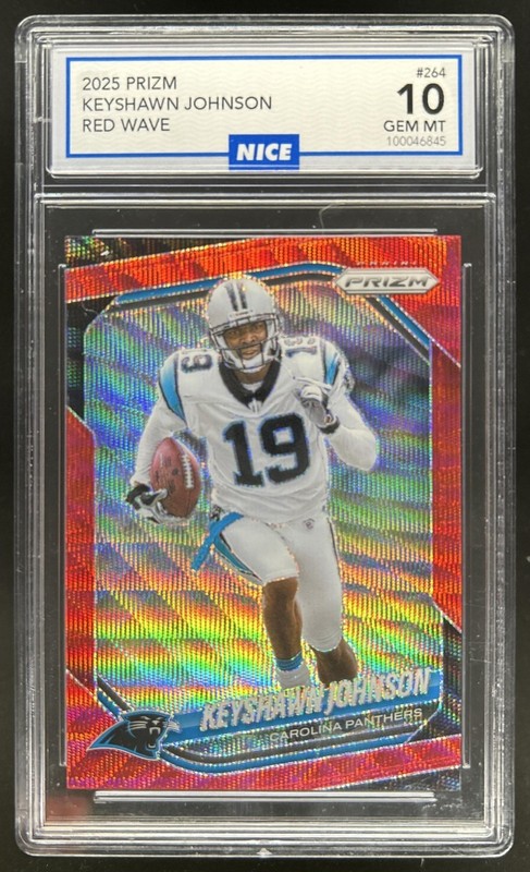 2025 Panini Prizm Keyshawn Johnson Red Wave #/149 Panthers NICE 10