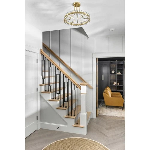 Crystorama CLO-8894-AG Clover Semi-Flush Mount Aged Brass - Picture 5 of 9