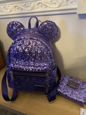Disney Parks Loungefly Purple Potion Sequined Mini Backpack Retired
