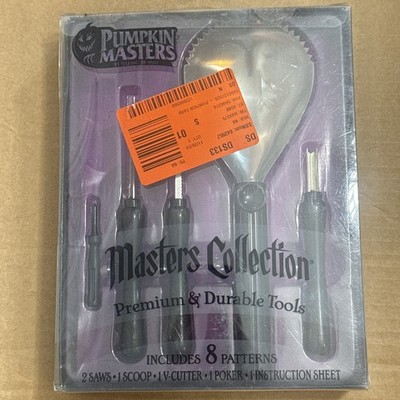 Pumpkin Masters Collection Pumpkin Carving Kit  Premium Tools W/ 8 Patterns New