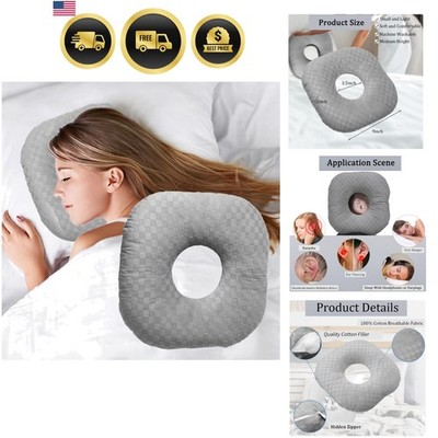 Ear Piercing Pillow for Side Sleepers with an Ear Hole for CNH and Ear Pain E...