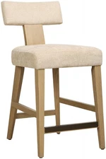 Uttermost 23883 Elysian 19"W Oak and Polyester Bar Stool - Natural / Sand