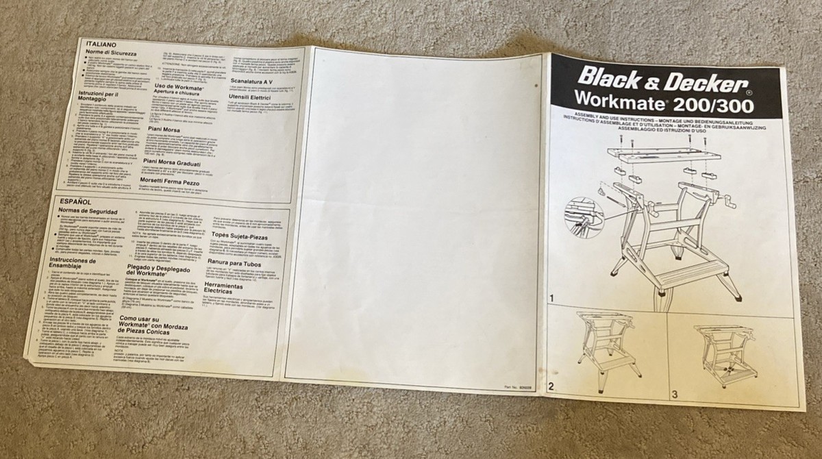 Black & Decker Workmate 200/300 – Assembly & Usage Instructions | eBay