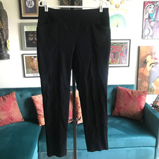 Fabulously Slimming by CHICO'S size 1 Black Stretch Pull-On Pants Legging M 8