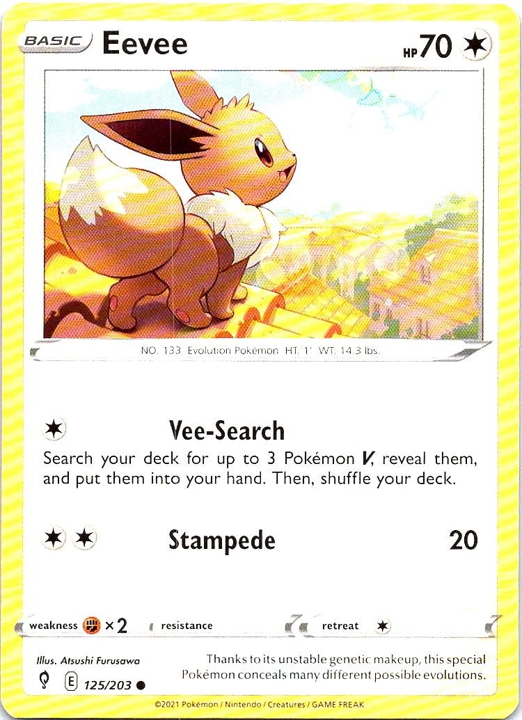 Eevee 125/203 Common Evolving Skies Pokemon Near Mint