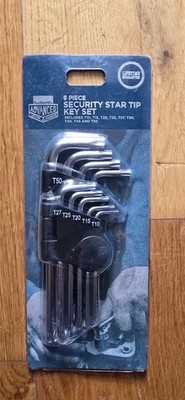 Halfords Advanced 9pc Vanadium Steel Torx Security Star Tip Key Set T10-T50