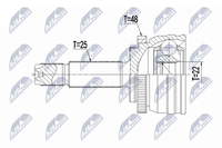 NTY Gelenksatz, Antriebswelle NPZ-HY-561 FüR Hyundai KIA