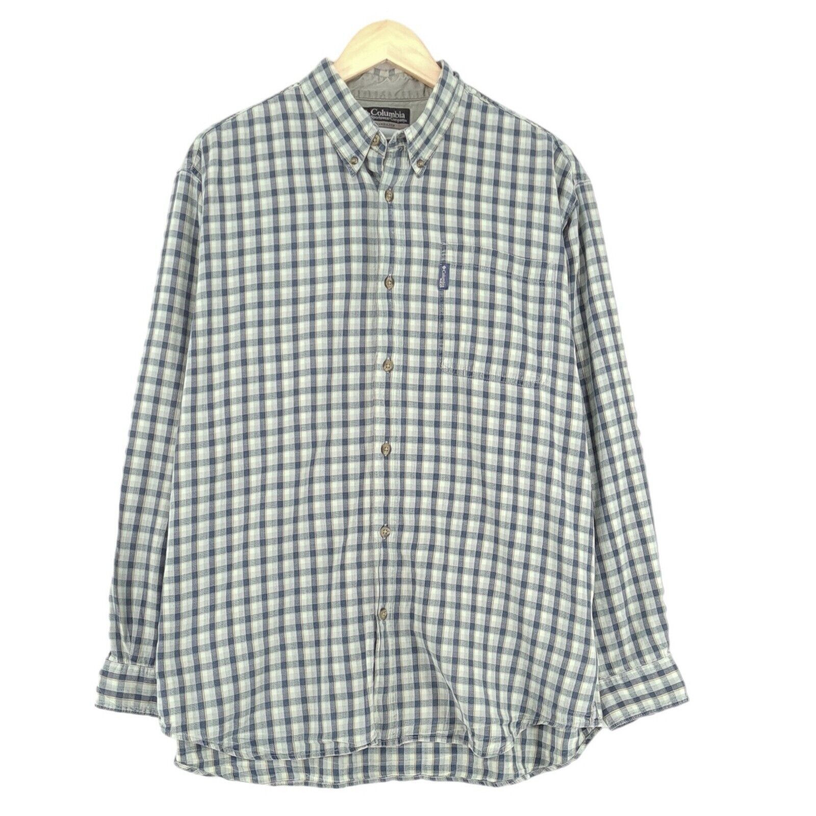 Vintage Columbia Camiseta Hombre Cuadro Camping Caminar Aventura Del Cz6 Talla L