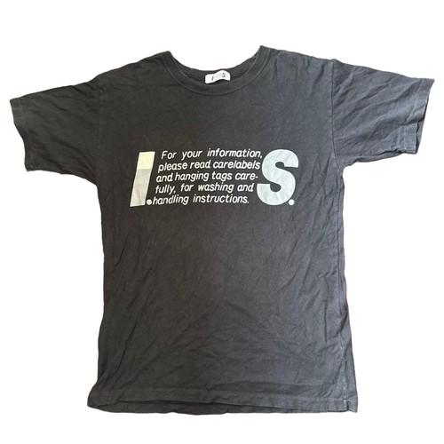 Issey Miyake, 80s IS Issey Miyake Chisato Tsumori Logo Care Label T-Shirt M Japan F/S