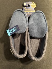 Men s Isotoner Slippers, Size M 8-9 , Navy Blue, Memory Foam