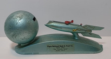 Strato Rocket Space Ship Xu 232 Coin Bank Cast Mechanical 1950's Duro Mold READ
