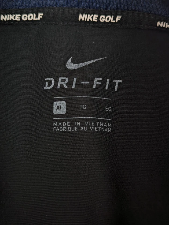 Nike Golf DriFit 1/4 Zip Lightweight Pullover Men XL Navy Blue Black Performance - Image 4 of 4