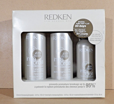 Redken Intra Force Boxed Set 1 Shampoo 2 Toner 3 Treatment Thinning Hair NEW