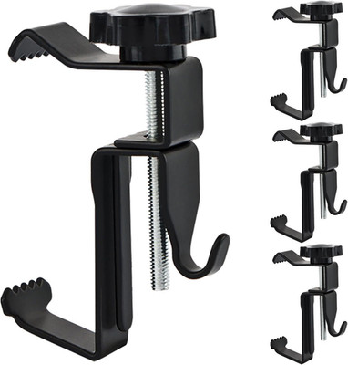 4PCS Adjustable Brick Clips Wall Hooks No-Drill Outdoor Hanging Black