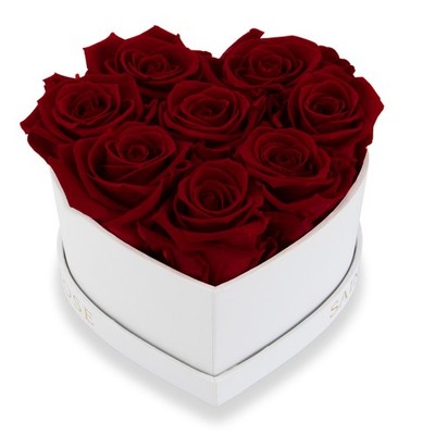 Infinity Rosenbox Herz, Saint Rose | echte konservierte rote Rosen | ewige Rose