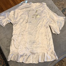 New Victoria's Secret Luxe Bridal Satin Robe White I Do Size XS/S