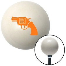 Orange Hand Gun Ivory Shift Knob W M16x1.5 Insert Shifter Auto Manual Custom
