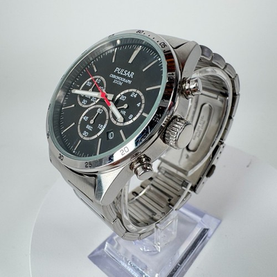 #ad Pulsar Men VD53 X001 Chronograph Stainless 41mm Quartz Analog Watch WORKS $59.99