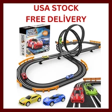Slot Car Race Track Set Electric Powered Race Track Dual Racing Car Track Set