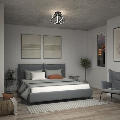 Artika Meridian 12'' Black Integrated LED Flush Mount Ceiling Light Fixture