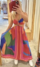 Farm Rio Colorful Print Maxi Dress Size Large.