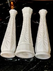Set of 3 Elegant Vintage Milk Glass Single Bud Vases 9” Tall Trio