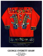 '77 AMERICAN INDIAN TLINGIT BEADED SHIRT EXHIBIT AD GEORGE SHAW GALLERY PRINT AD