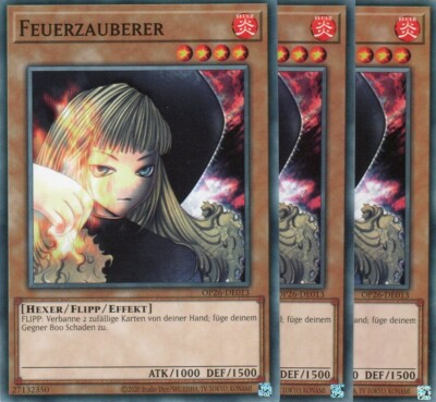 yugioh 3x Feuerzauberer OP26-DE013 COMMON DEUTSCH