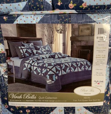 Virah Bella Phyllis Donna  Bow Ties  Three Piece Quilt Set Full/Queen
