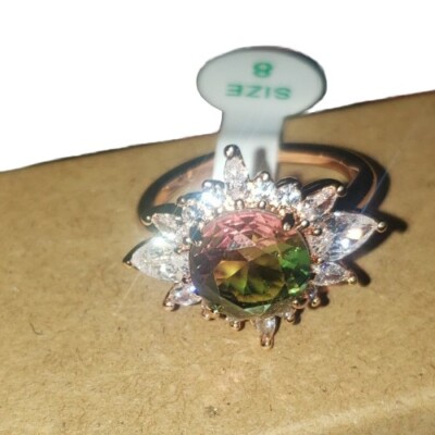 Bomb Party Ring Size 8 Rbp2657 Rising Sun Of Creation LC Watermelon Tourmaline