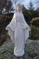 RE0316 FIGURINE STATUETTE VIERGE BLANCHE 25 CM  JESUS RELIGIEUX RESINE LOURDES