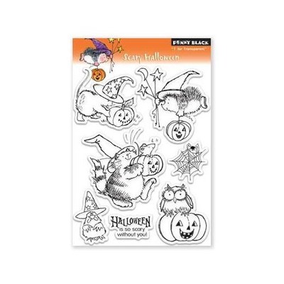 Penny schwarz klare Briefmarken - gruselig Halloween 30-076